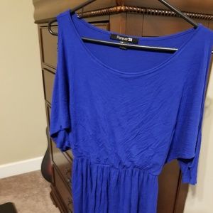 Blue Cold Shoulder Dress